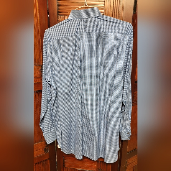 Men's Pink - Thomas Pink Jermyn Street London Blue and White Check Plaid sz 16.5 - Picture 2 of 7